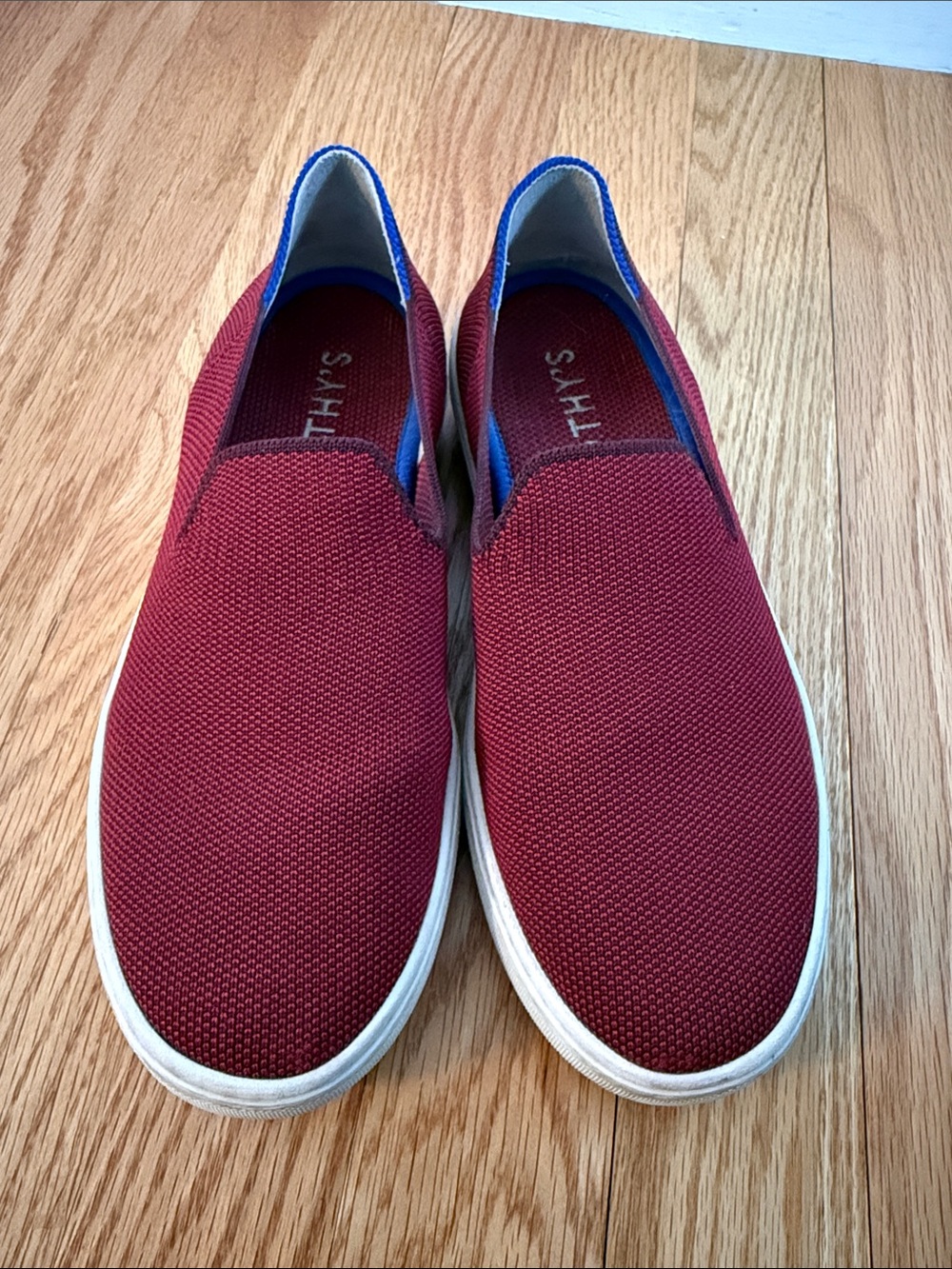 Rothy’s Burgundy Slip-On Knit Casual Sneakers for women